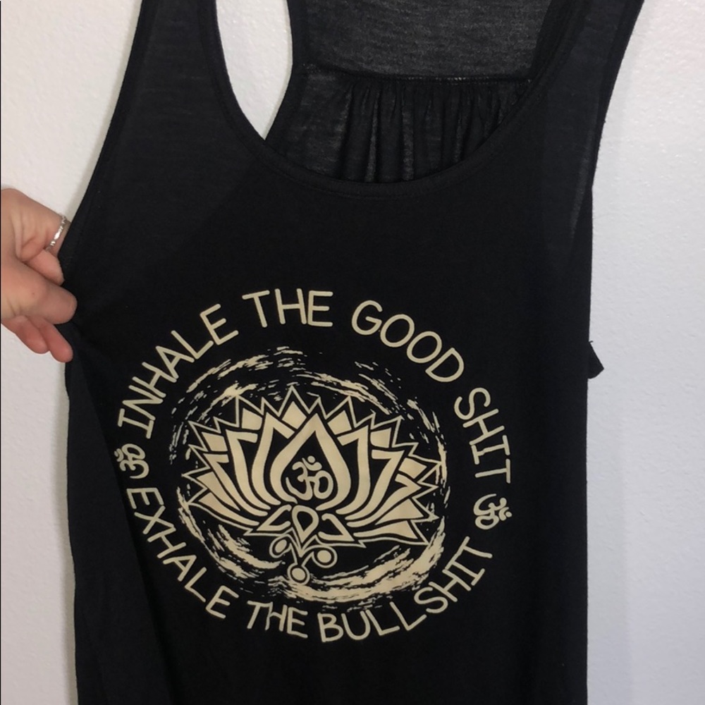 New black tank with hobo themed print